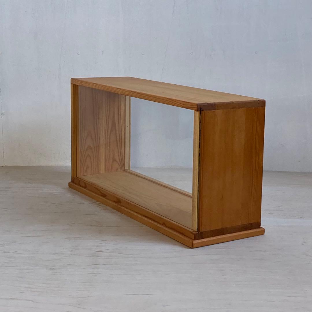 古い木製ガラスケース 横長 卓上ショーケース