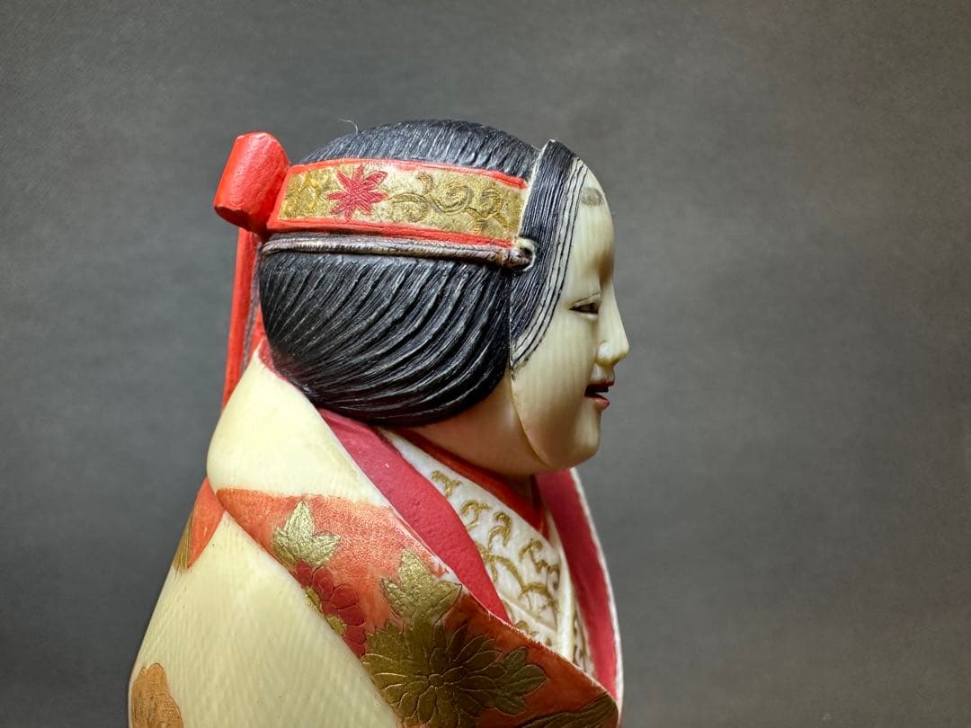 極上　博多人形　希少品　置物　仏像　和彫　天然素材　アンティーク　和彫　置物