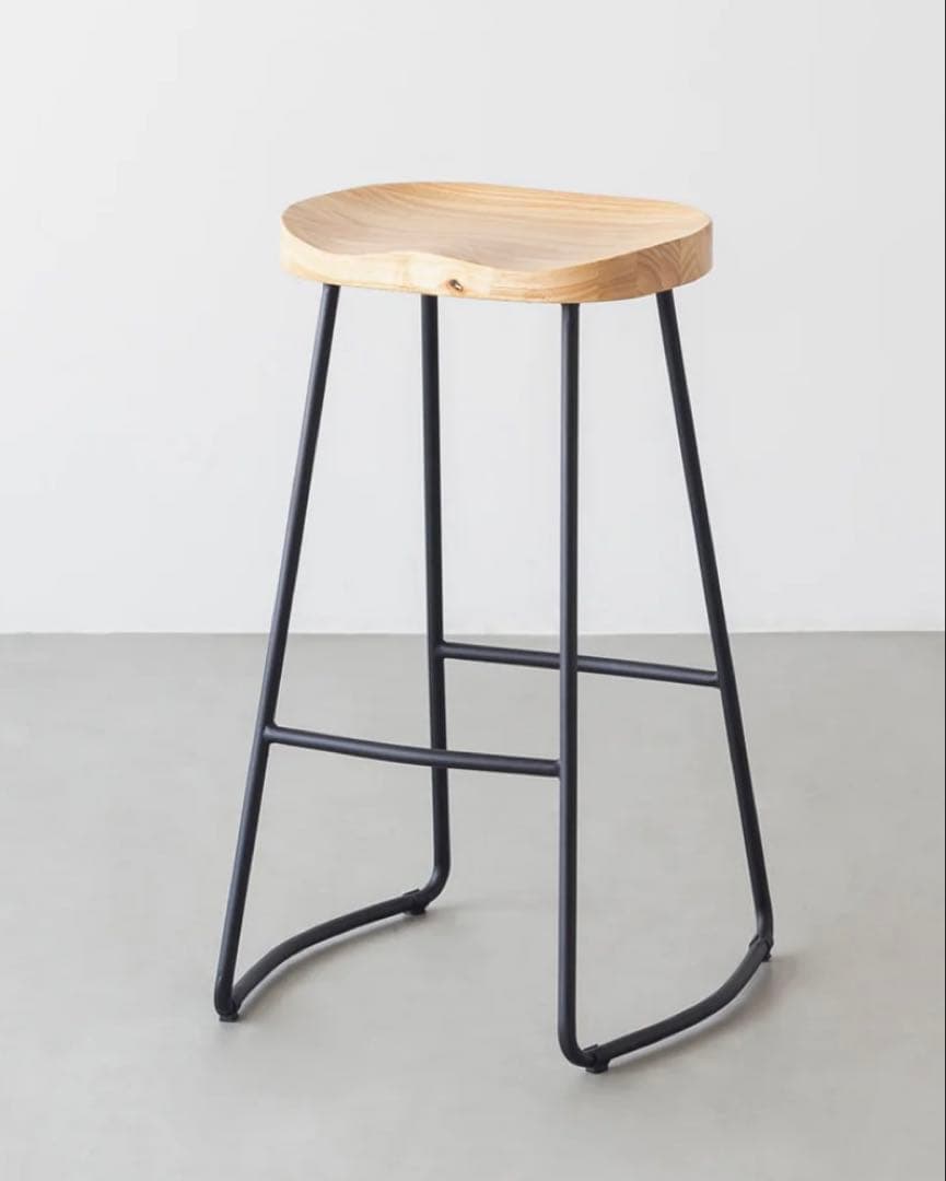 【新品未使用】kanademono 天然木 ハイスツール チェア