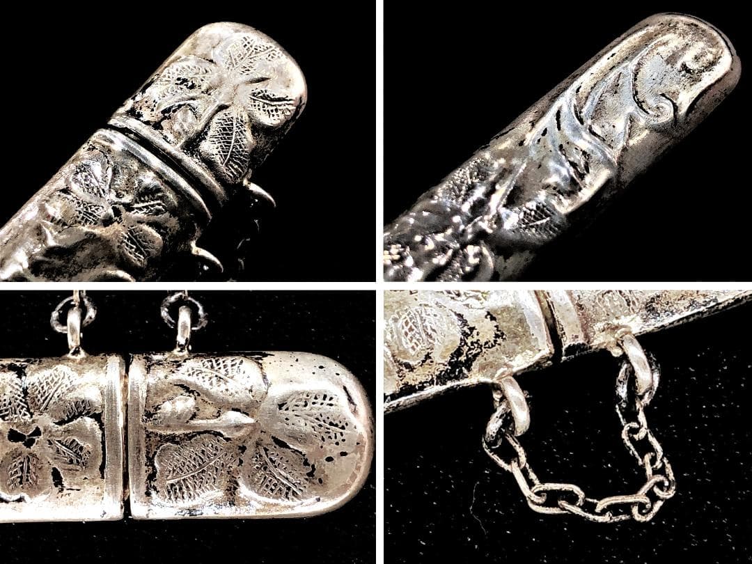 【 銀彫金 ニードルケース 】 英骨董 17世紀 シルバー925