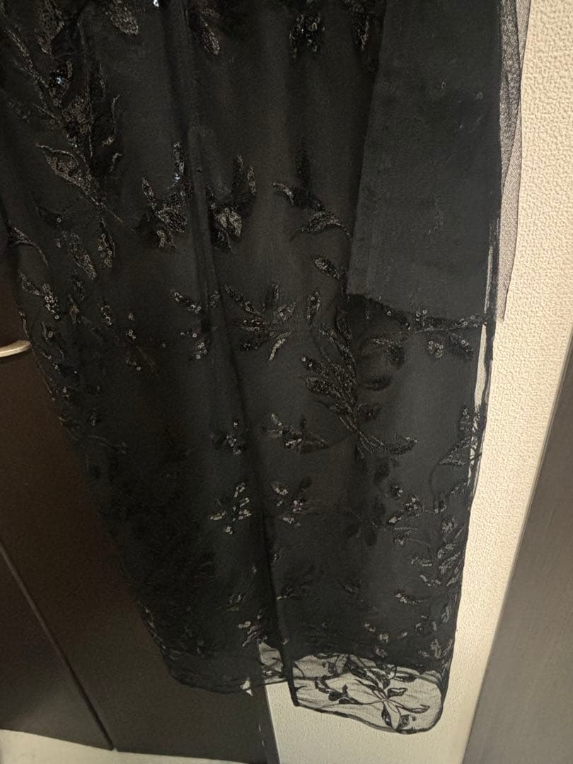 leja チュールロングスリーブリーフIラインドレスワンピース