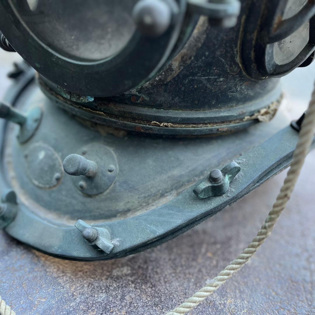 【希少】東亜潜水機株式会社　ヘルメット式潜水　アンティークの潜水ヘルメット真鍮②