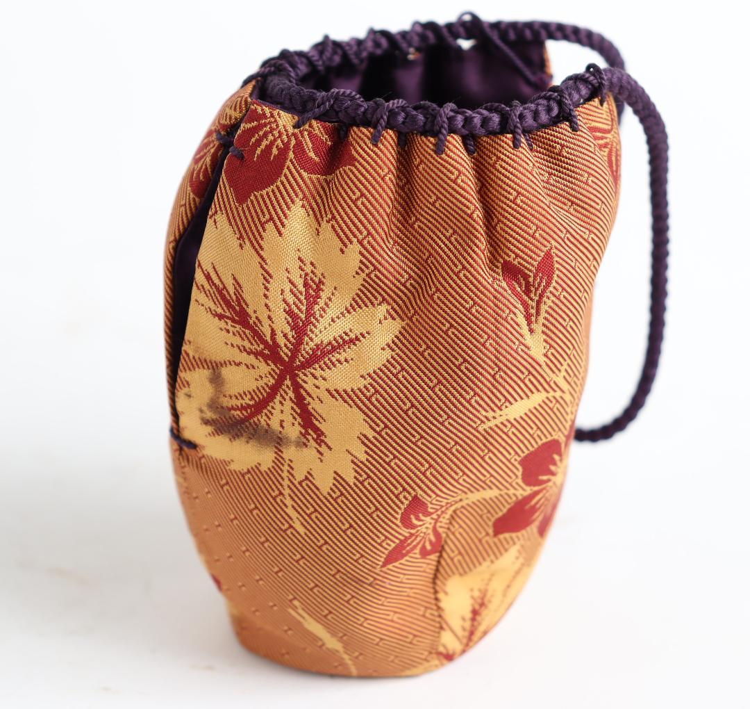 茶道具 桶谷定一 肩衝茶入 草花仕覆 共箱