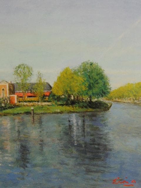 大津英敏、【デルフトの眺め】、希少な限定額装用画集画、新品高級額 額装付