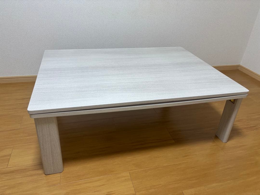 折れ脚こたつ ホワイト ナチュラル 天板リバーシブル 105cm×75cm