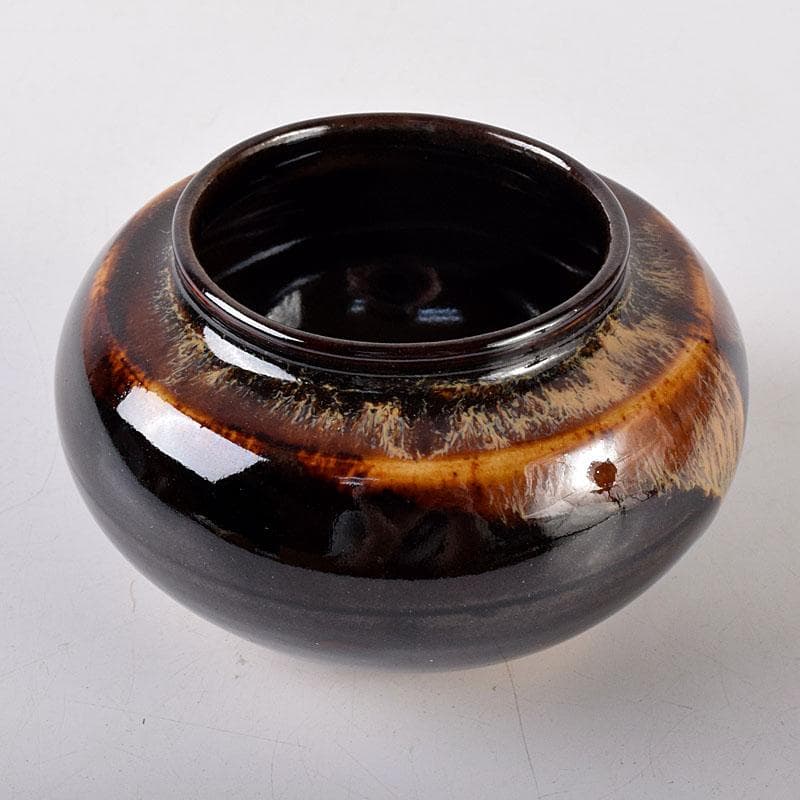 茶道具　桶谷定一作　大海茶入　仕覆付　共箱　C　7882