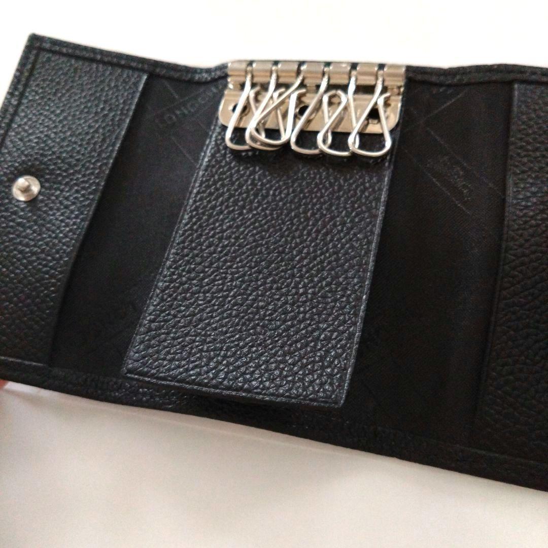 未使用　新品　ロンシャン　LONGCHAMP　6連　キーケース　メンズ　黒　牛革