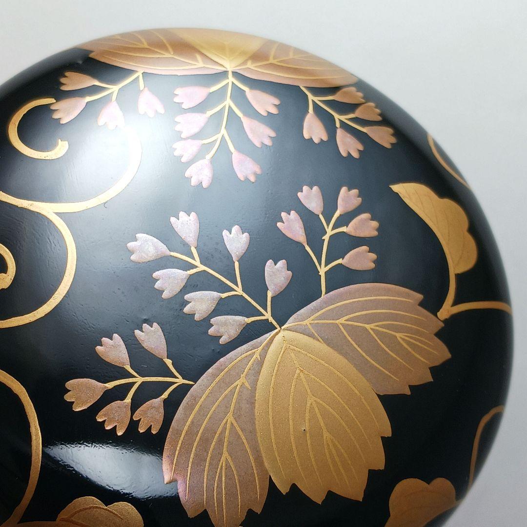 Y3030-7 茶道具 佐一郎作 金蒔絵 桐唐草蒔絵 中棗 共箱　YY