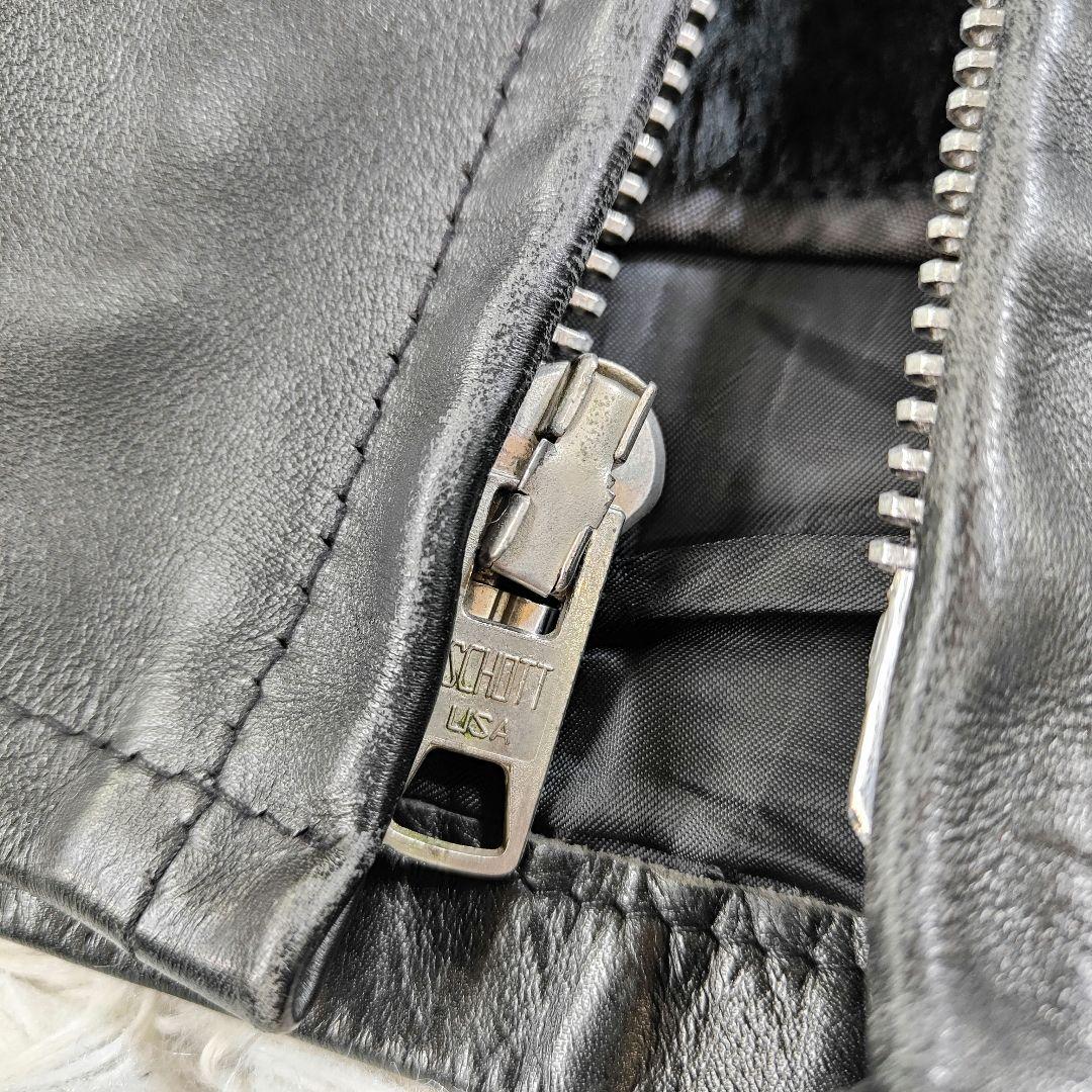 美品✨schott 642 レザージャケット　シングルライダース　牛革　40黒
