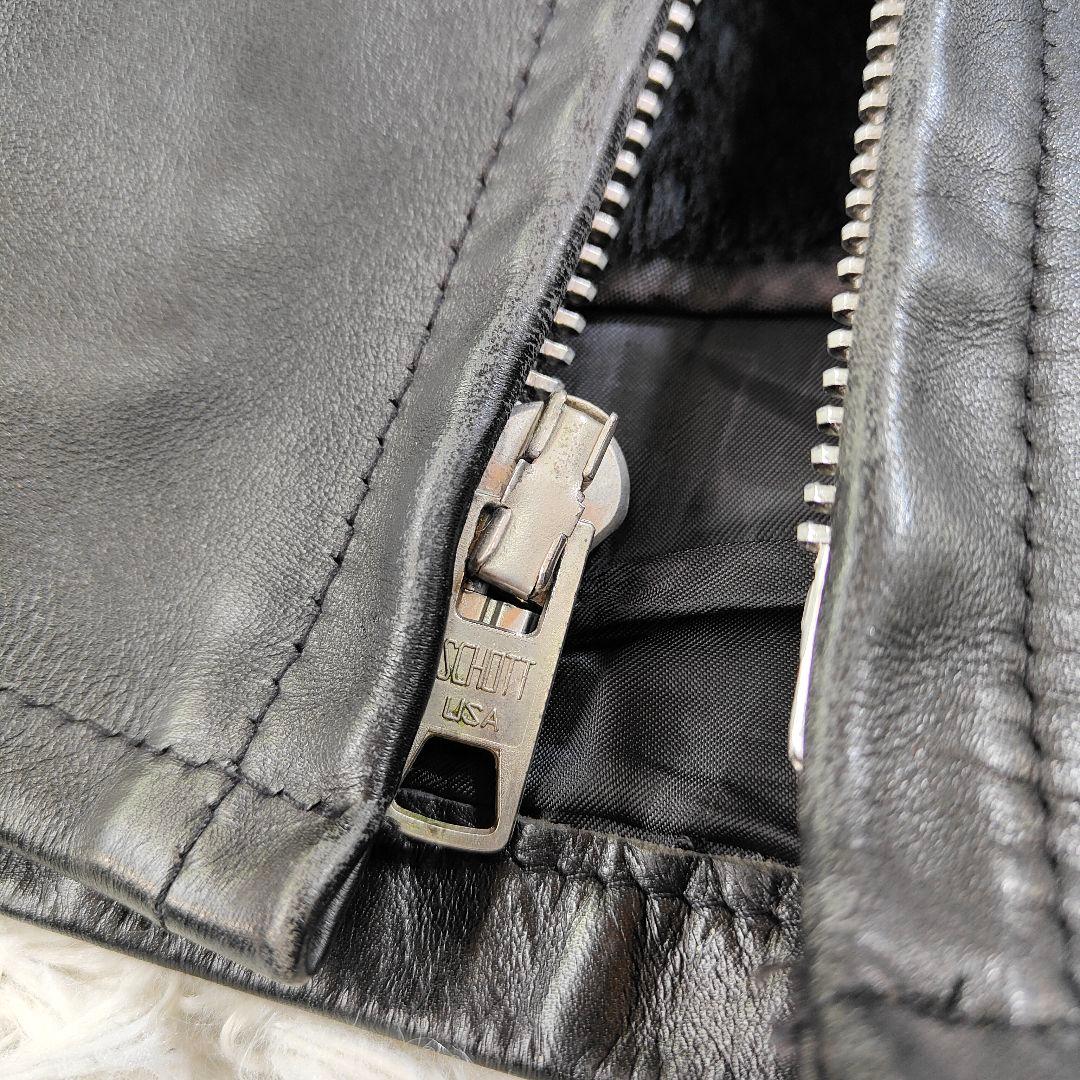 美品✨schott 642 レザージャケット　シングルライダース　牛革　40黒
