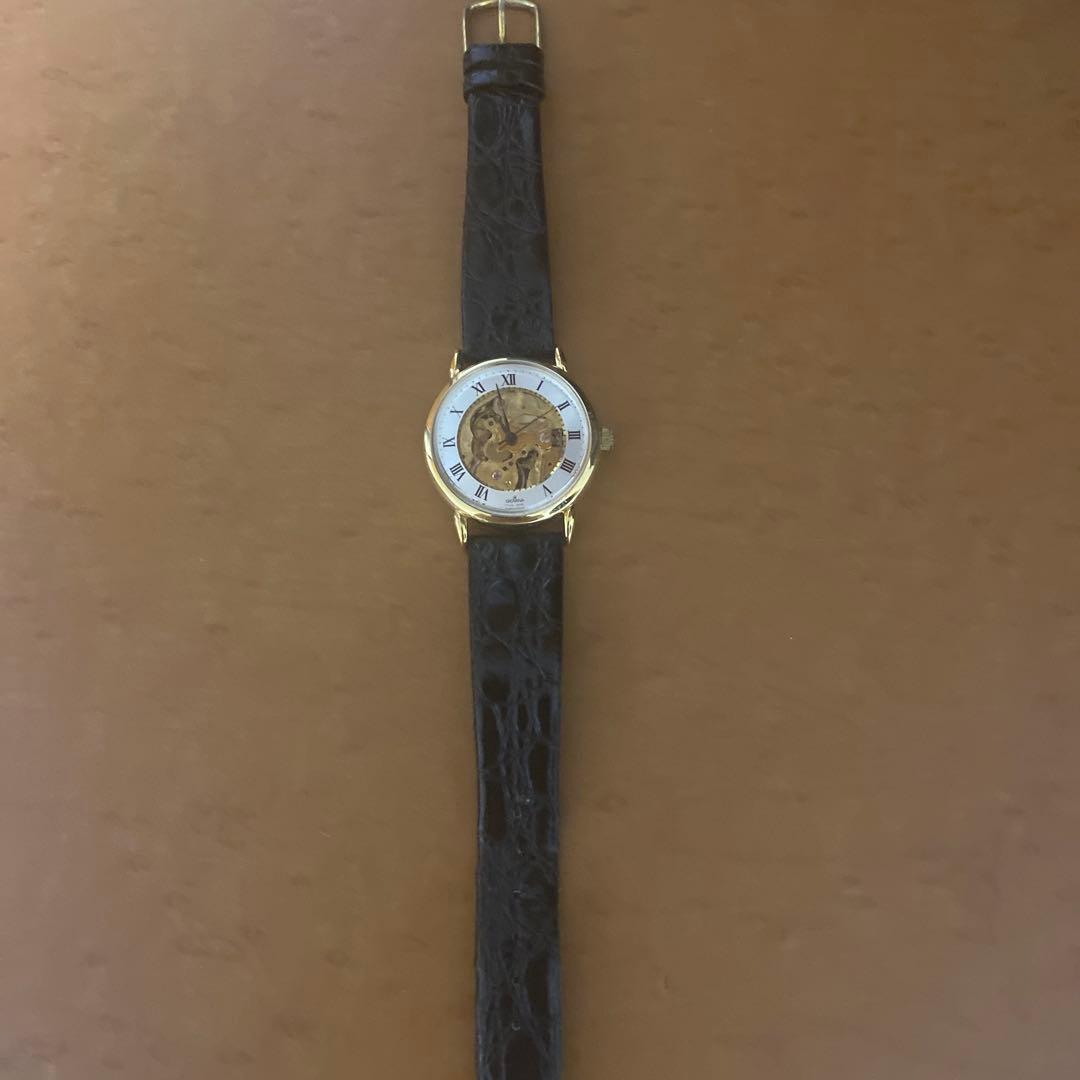 GROVANA 手巻き時計　スケルトン　17石　スイス