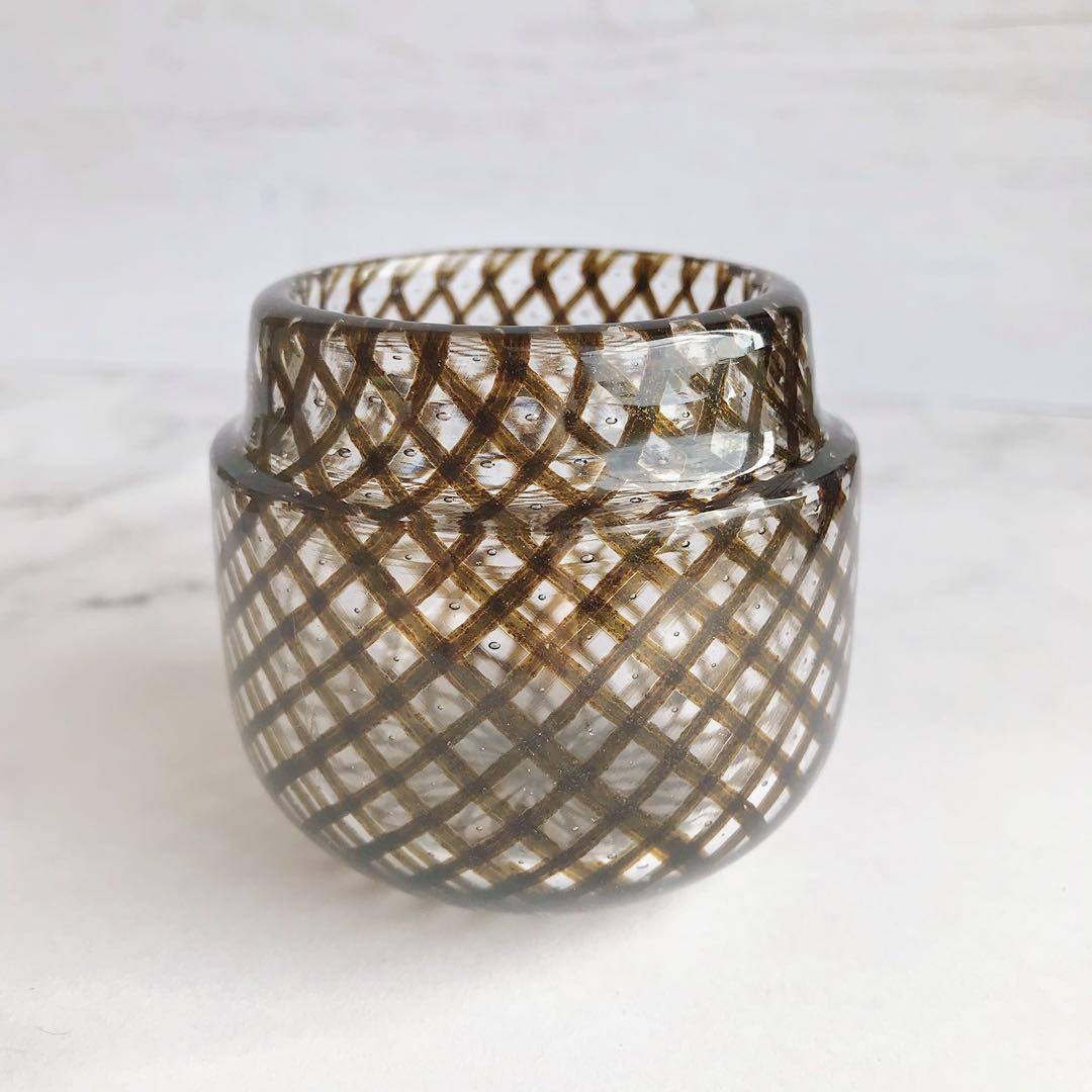 小西潮さん作　ガラスの茶入れ