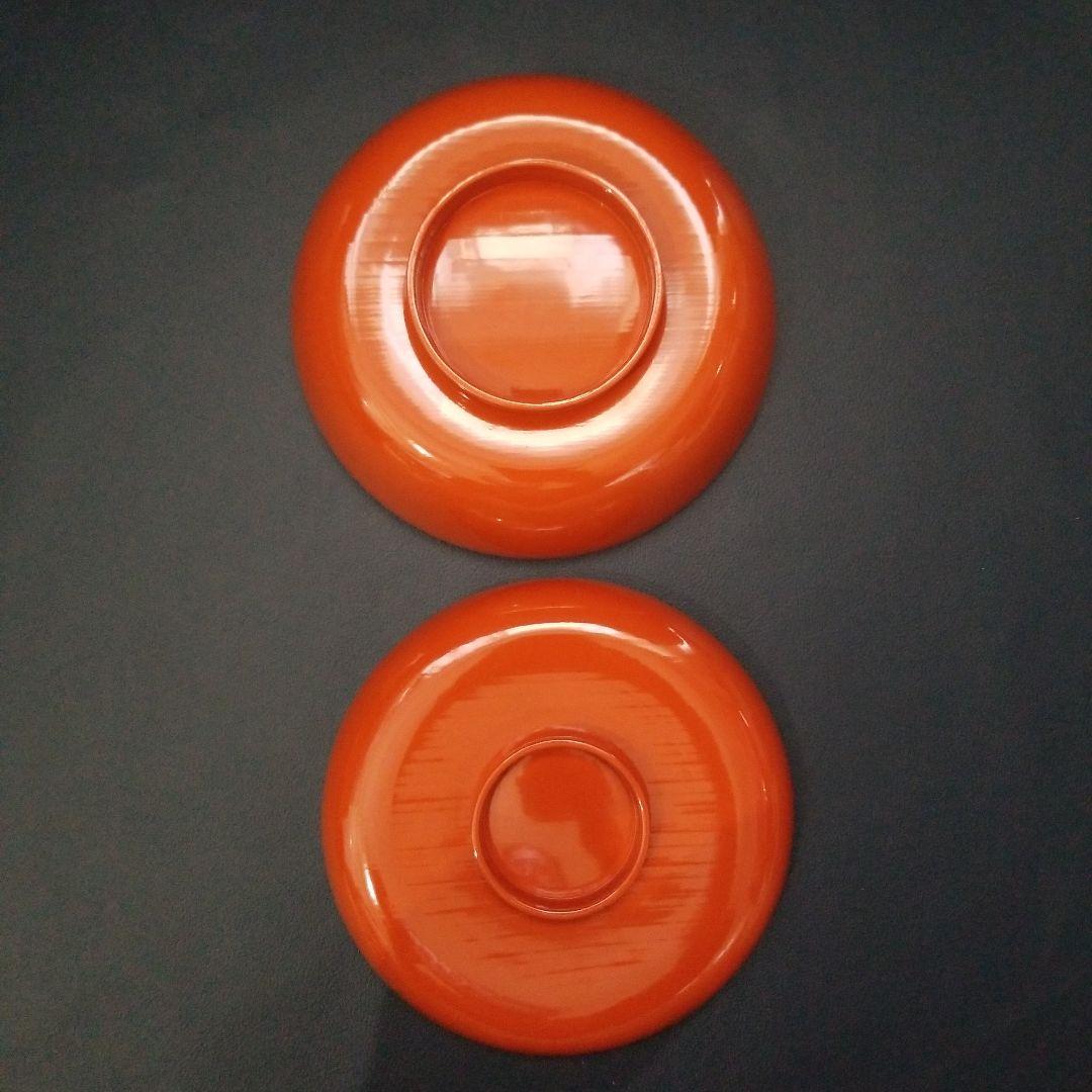 朱漆塗 見返し 総沈金 菊花紋詰 蓋付き 菓子椀 吸物椀 懐石椀 3客