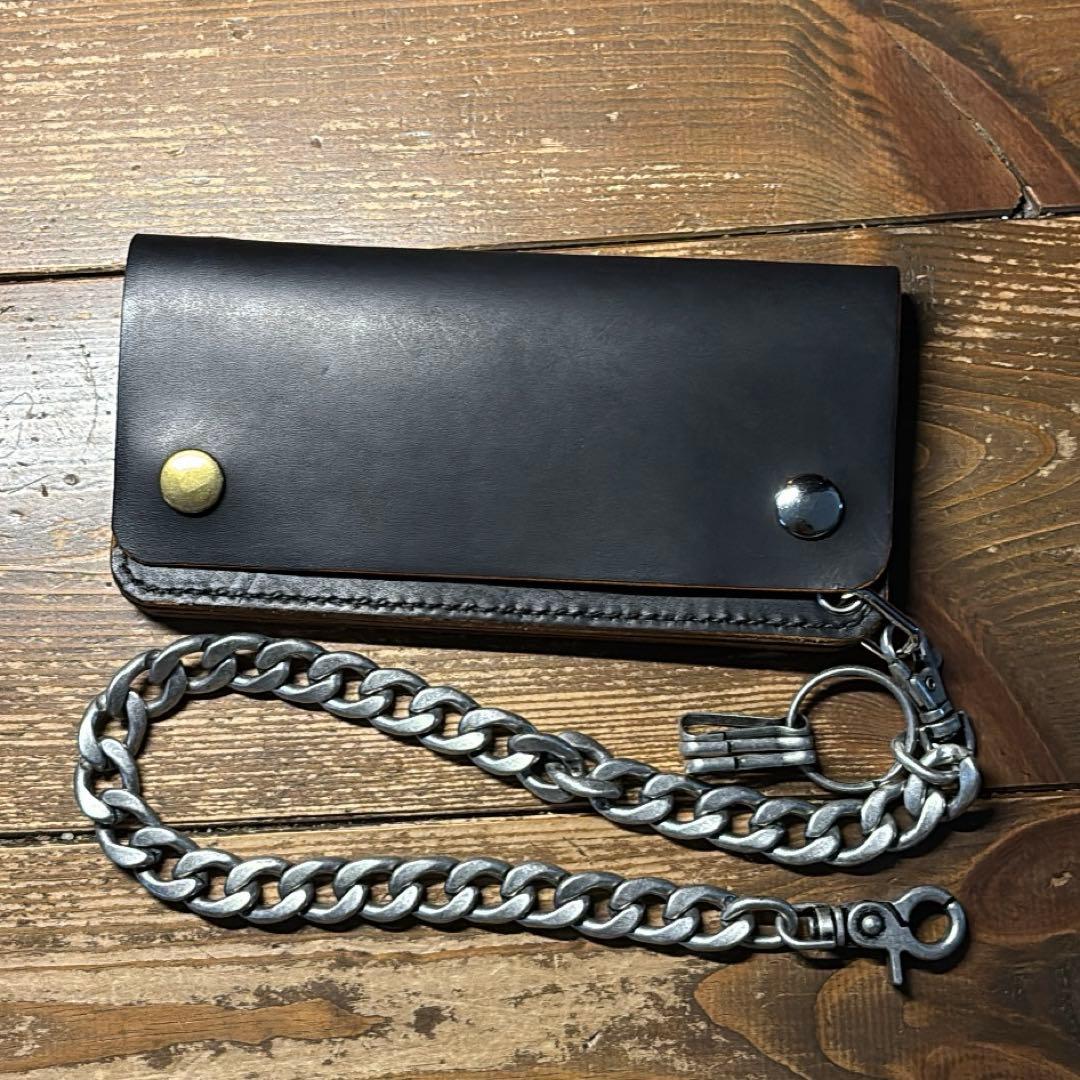 たつのハンドワックスレザー トラッカーウォレット チェーンセット