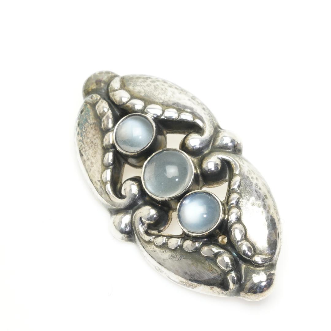 ジョージジェンセン 156 ムーンストーン 3P ブローチ