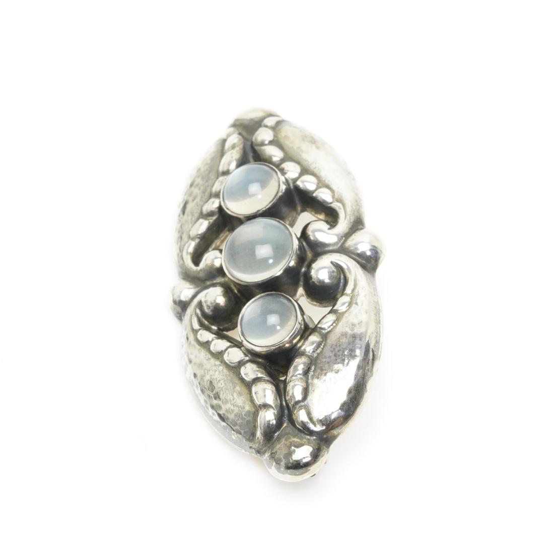 ジョージジェンセン 156 ムーンストーン 3P ブローチ