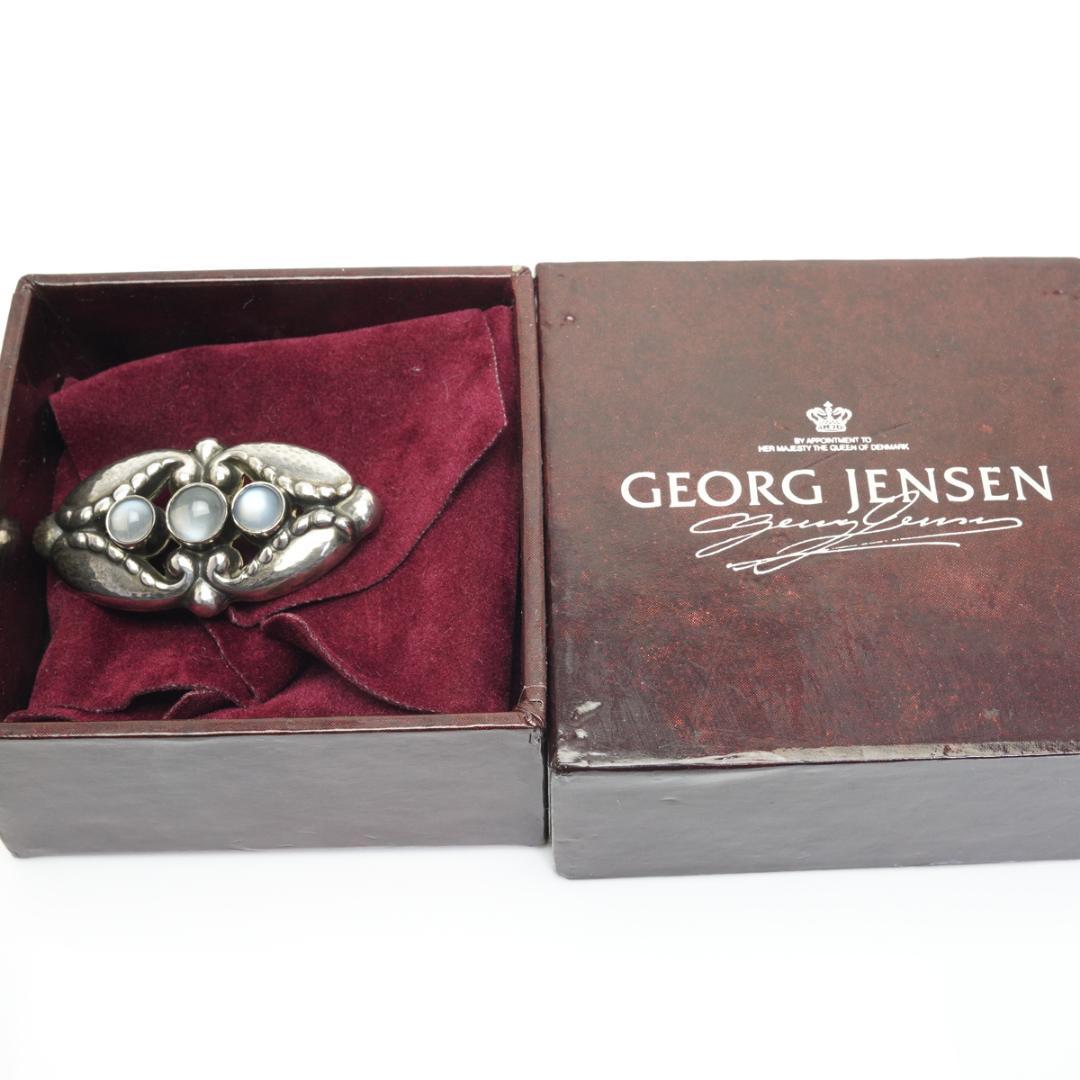 ジョージジェンセン 156 ムーンストーン 3P ブローチ