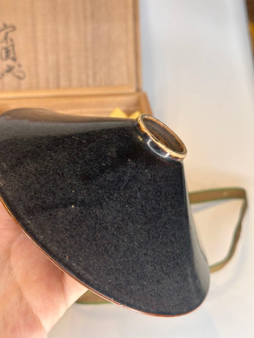 唐物 天目茶碗 鈞窯 釉碗 茶道具 中国陶磁 古陶器 帯木箱 共布