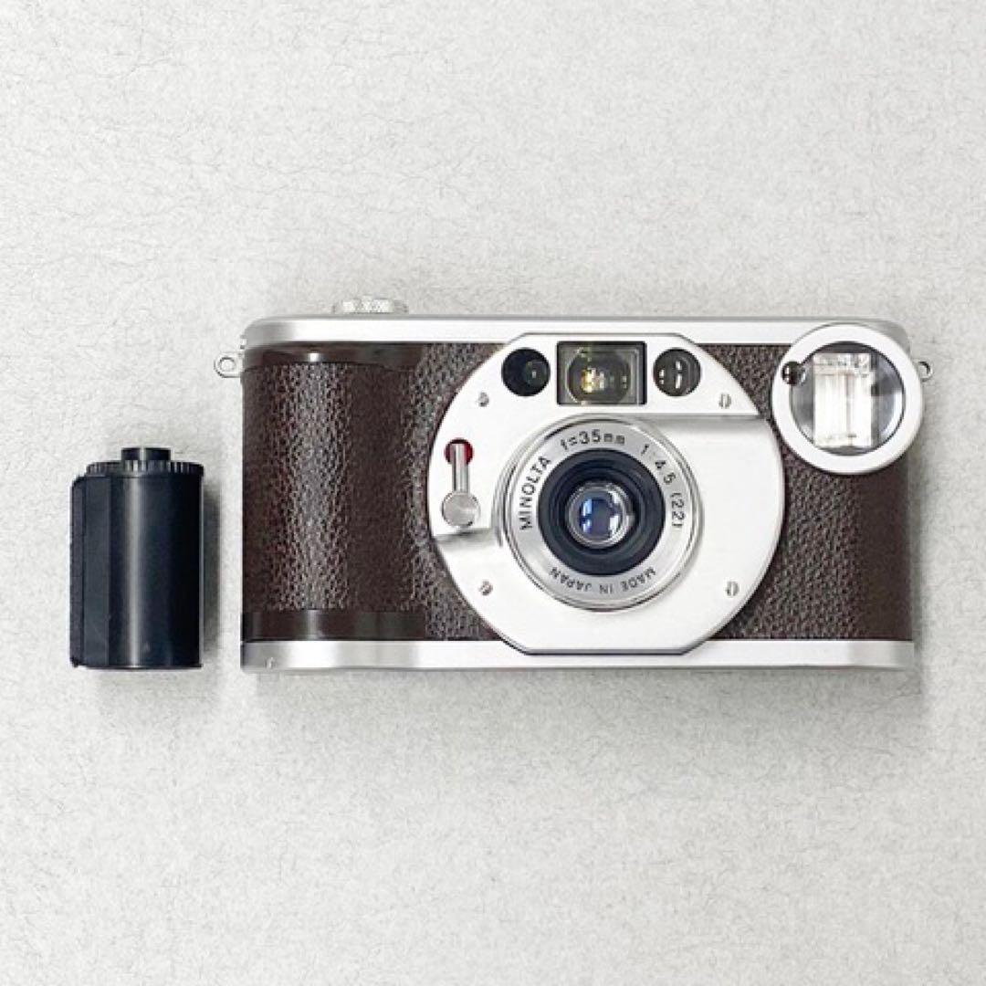 昭和、大正のレトロデザインのミノルタ35mm F3.5 コンパクトフィルムカメラ