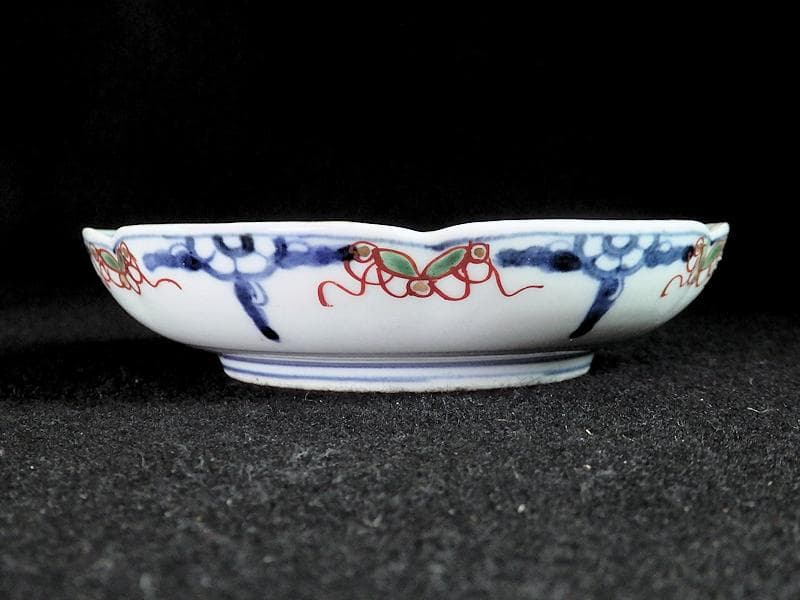 大聖寺伊万里　金襴手　桜に払子の図　４寸半皿　４枚　C351AS-AFf