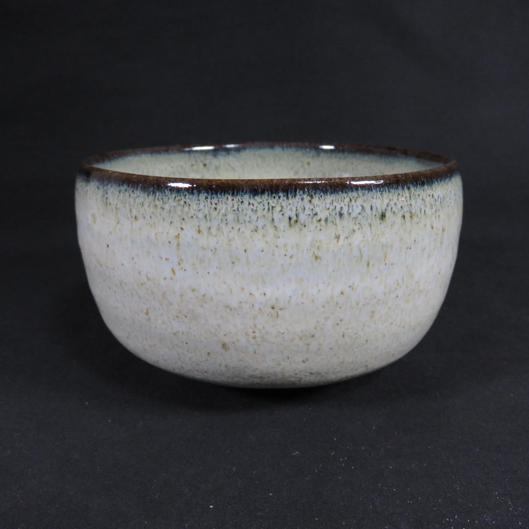 白斑釉 茶碗 在銘 天童焼 若松 共箱 木箱 茶道具 茶器 抹茶碗