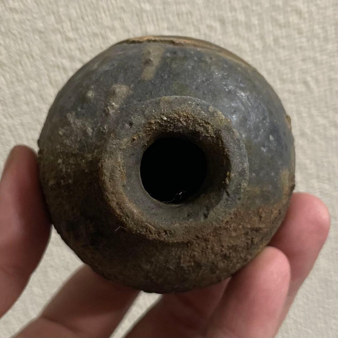 SNT12 古伊賀蹲花入　古伊賀　掛花入　茶道具　一輪挿 蹲 茶道具 蔵の整理品