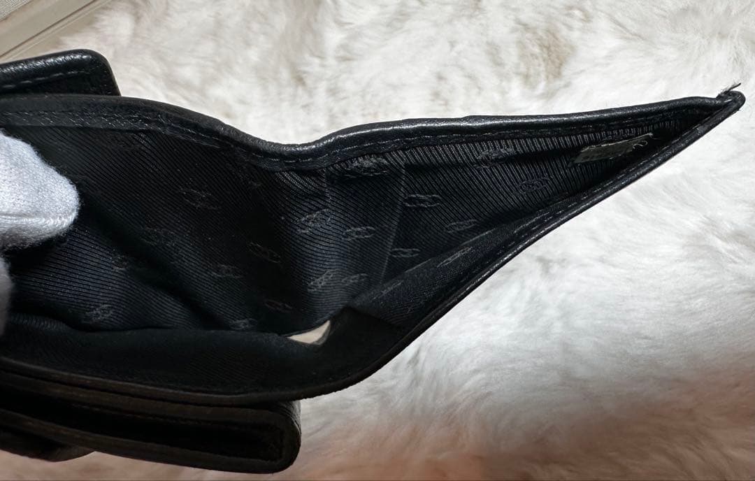 CHANEL ココボタン 折り財布 ブラック シリアル9番台 正規品