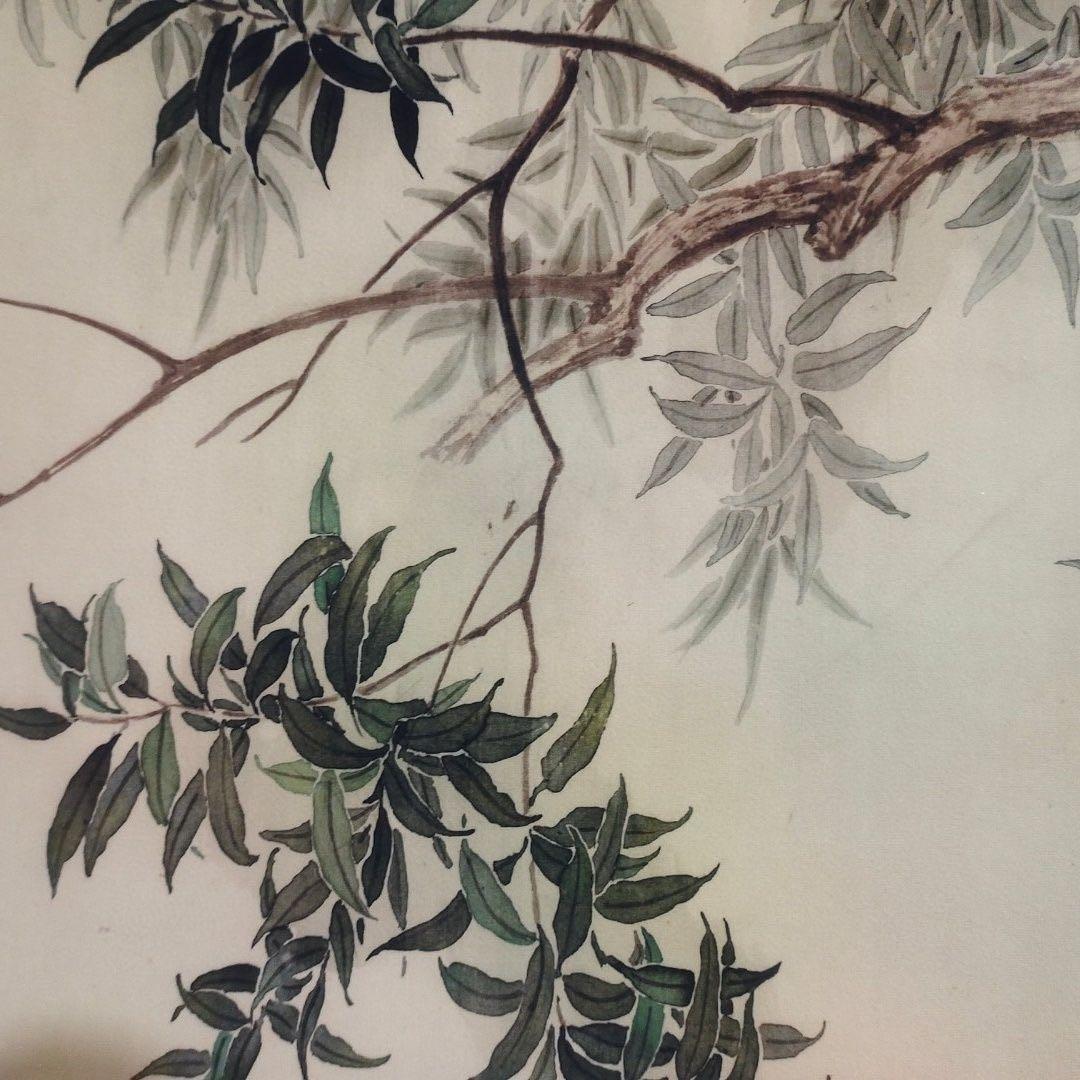 中国画 劉継卣 林中双兎図 掛軸｜花鳥画・動物画｜紙本｜中堂｜床の間・和室装飾