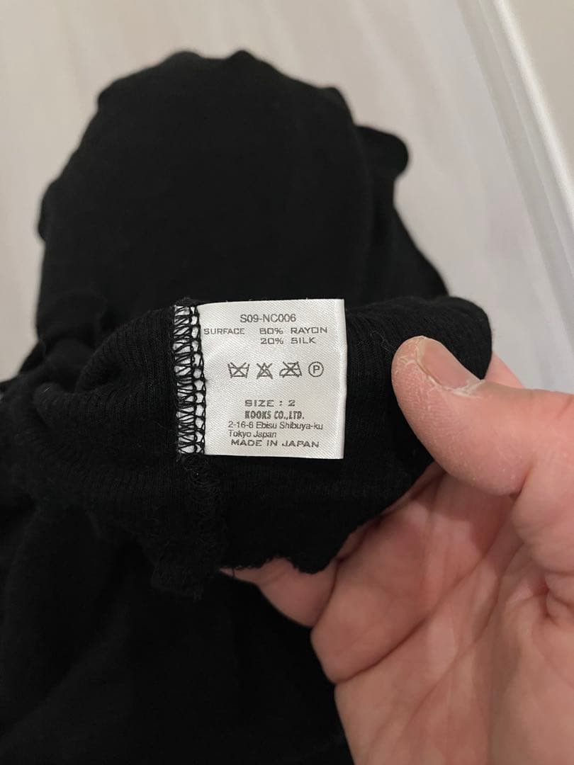 ナンバーナイン09年シルクレーヨンタンクトップ　ブラック