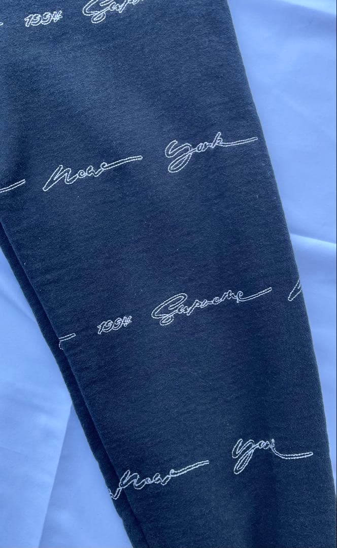 【専用】Supreme 筆記体ロゴ 総柄フーディー ブラック XL