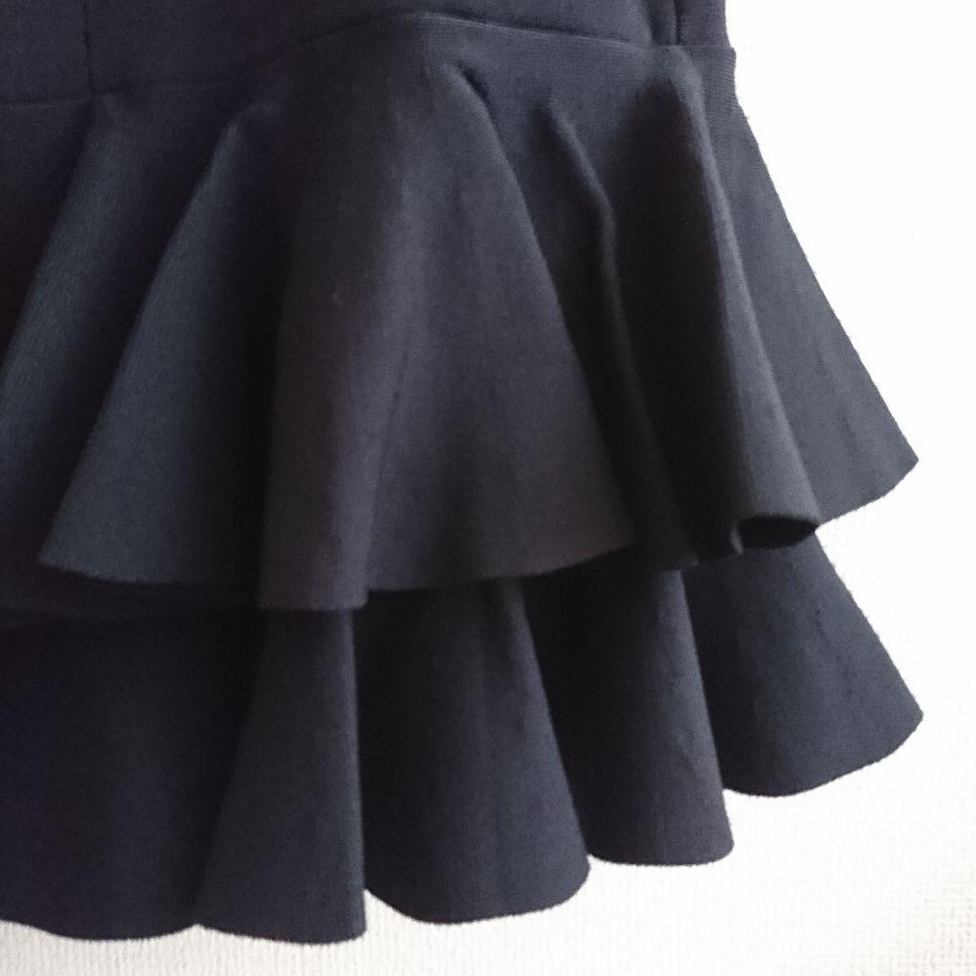 新品 SYSORUS×akko3839 タイトラッフルニットスカート ブラックL