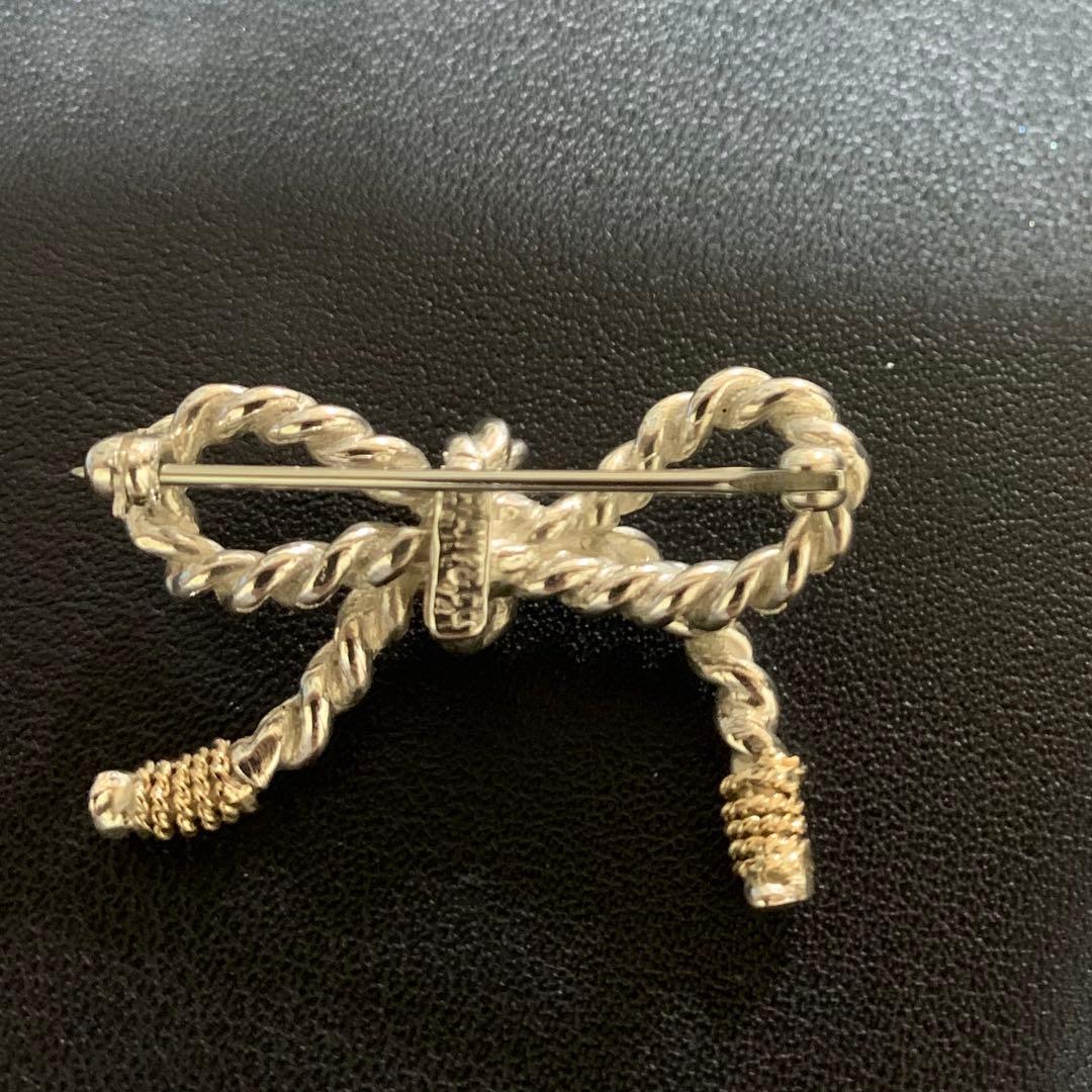 ティファニー　ツイストリボン　シルバー925/K14 ブローチ