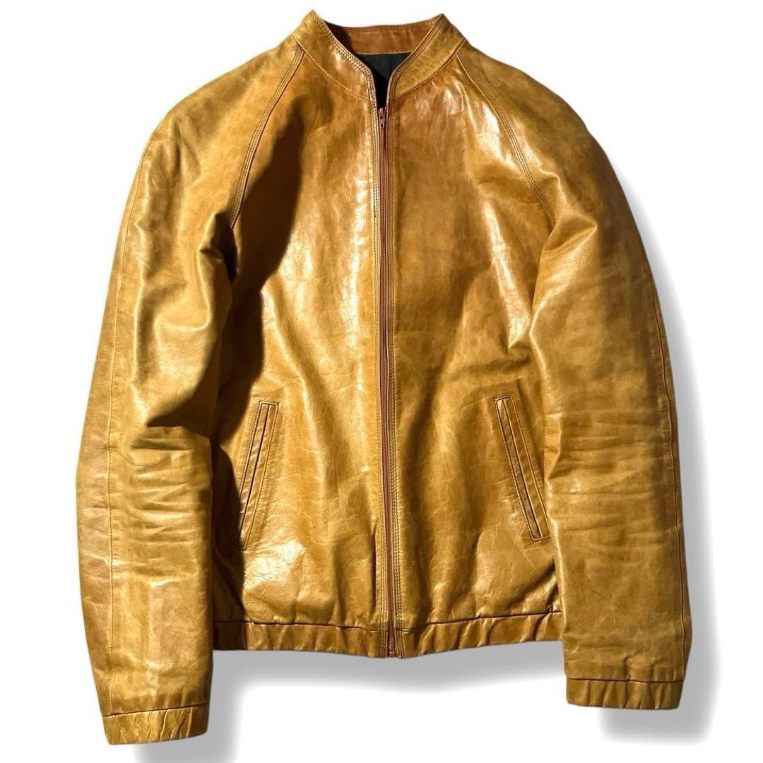 9.8万!希少!馬革 7×7 ヴィンテージ加工 ホースハイドライダースジャケット