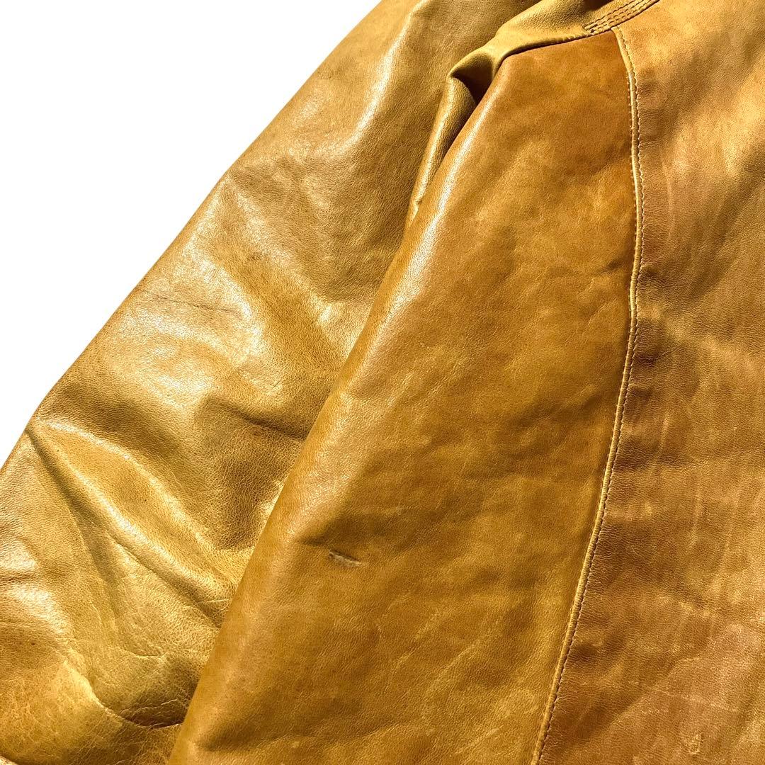 9.8万!希少!馬革 7×7 ヴィンテージ加工 ホースハイドライダースジャケット