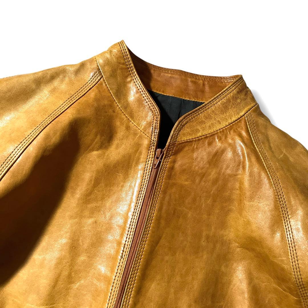 9.8万!希少!馬革 7×7 ヴィンテージ加工 ホースハイドライダースジャケット