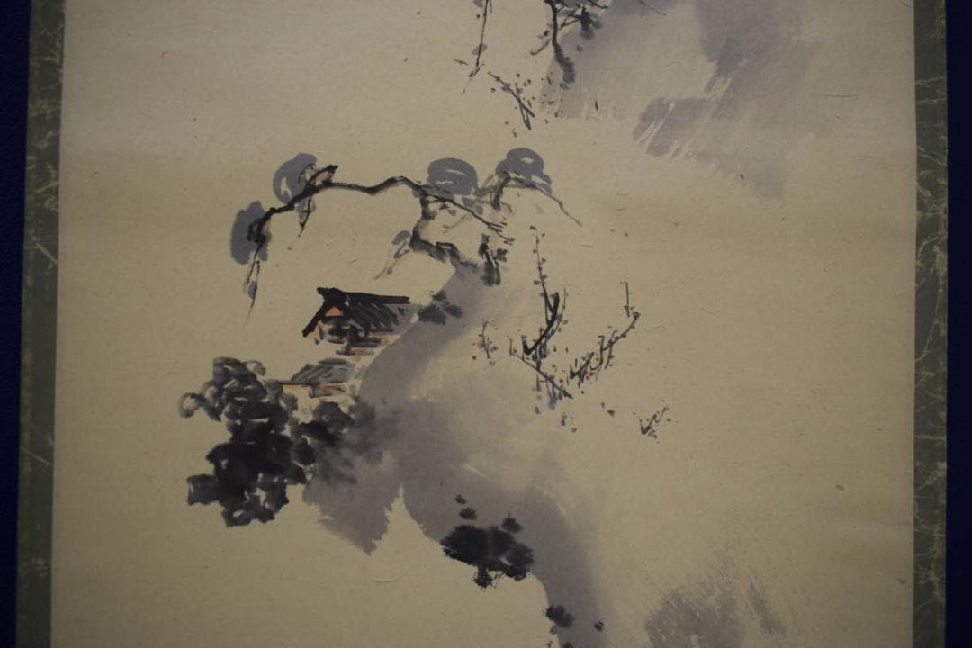 真作/圭舟/蓬莱山図/山水図/布袋屋掛軸HJ-692