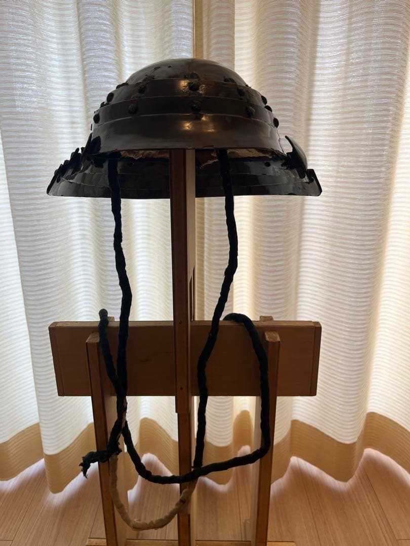 甲冑 兜 足軽 黒漆塗 提灯兜 ちょうちん兜 江戸文久期 仙台城下町旧家蔵出し