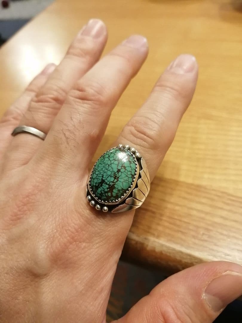 ナバホ　超絶スパイダーウェブターコイズリング！！