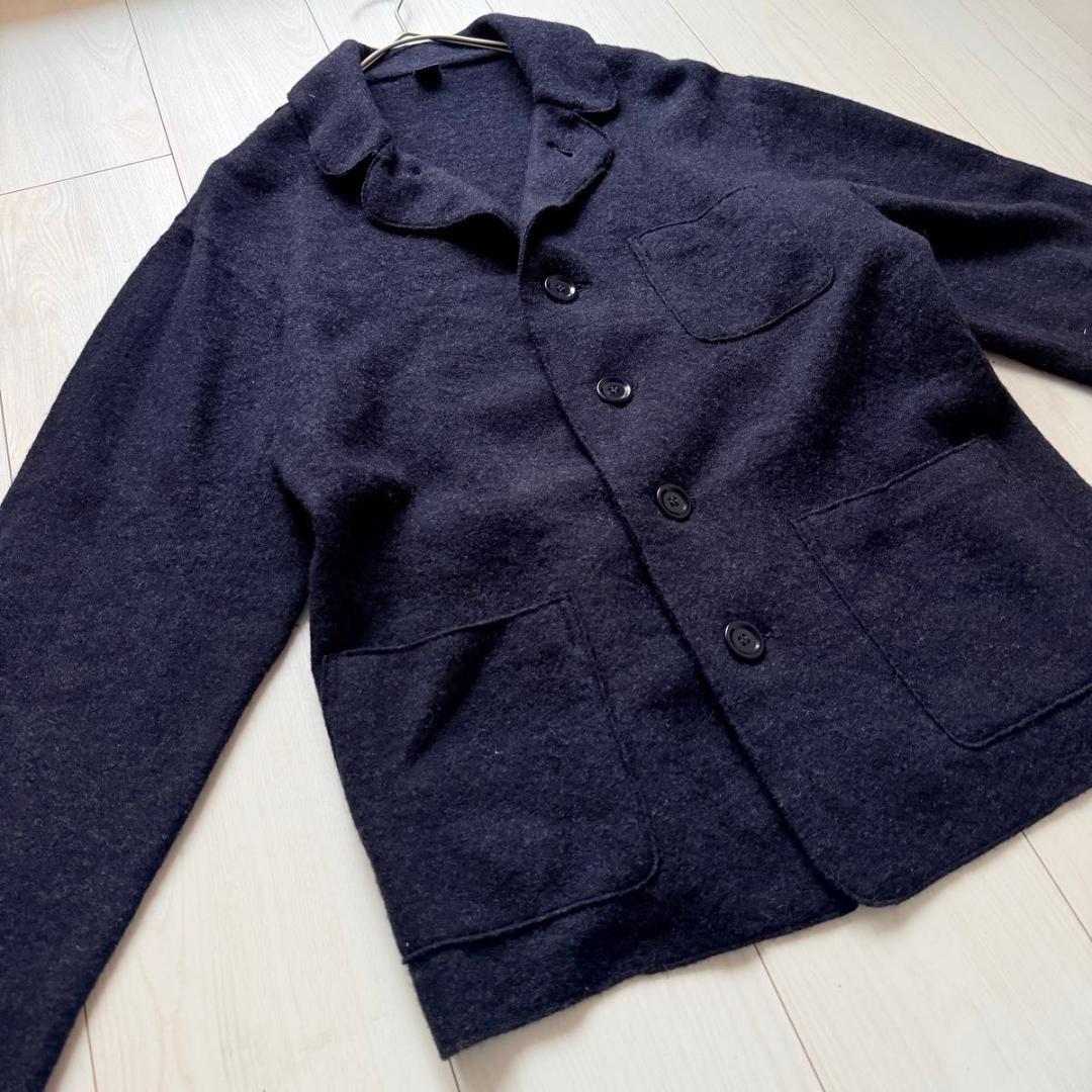 美品・希少✨45R フロート縮絨の908ジャケット　R刺繍　濃紺　ウール