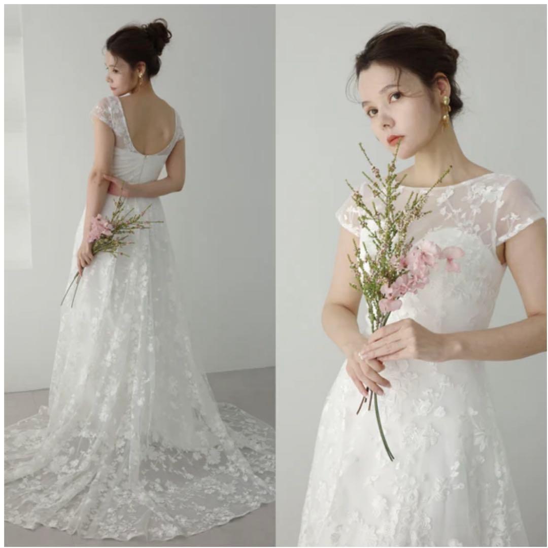 DRESS PRODUCTION フレンチスリーブ Aラインドレス（W168）