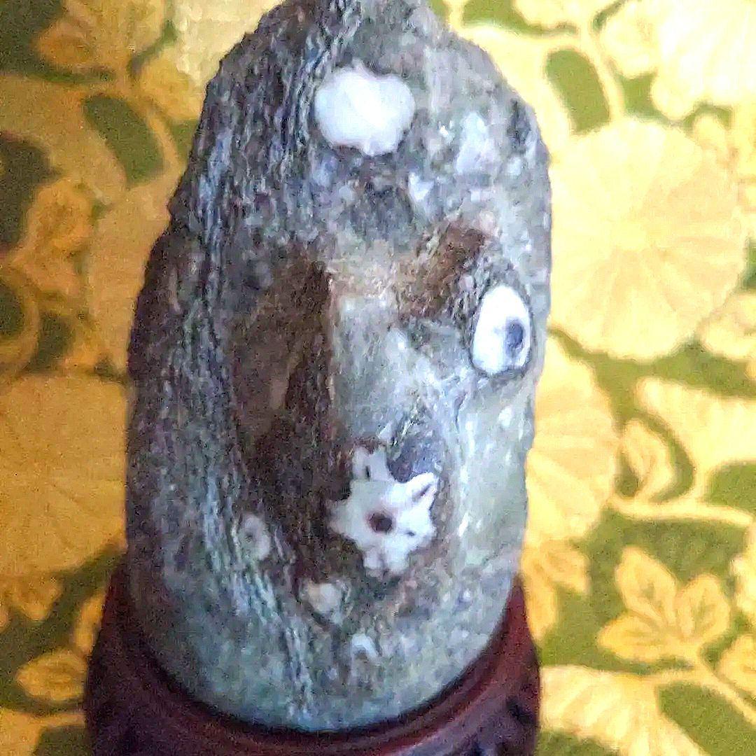 【最終価格】門司　梅花石　台座付　水石　盆石