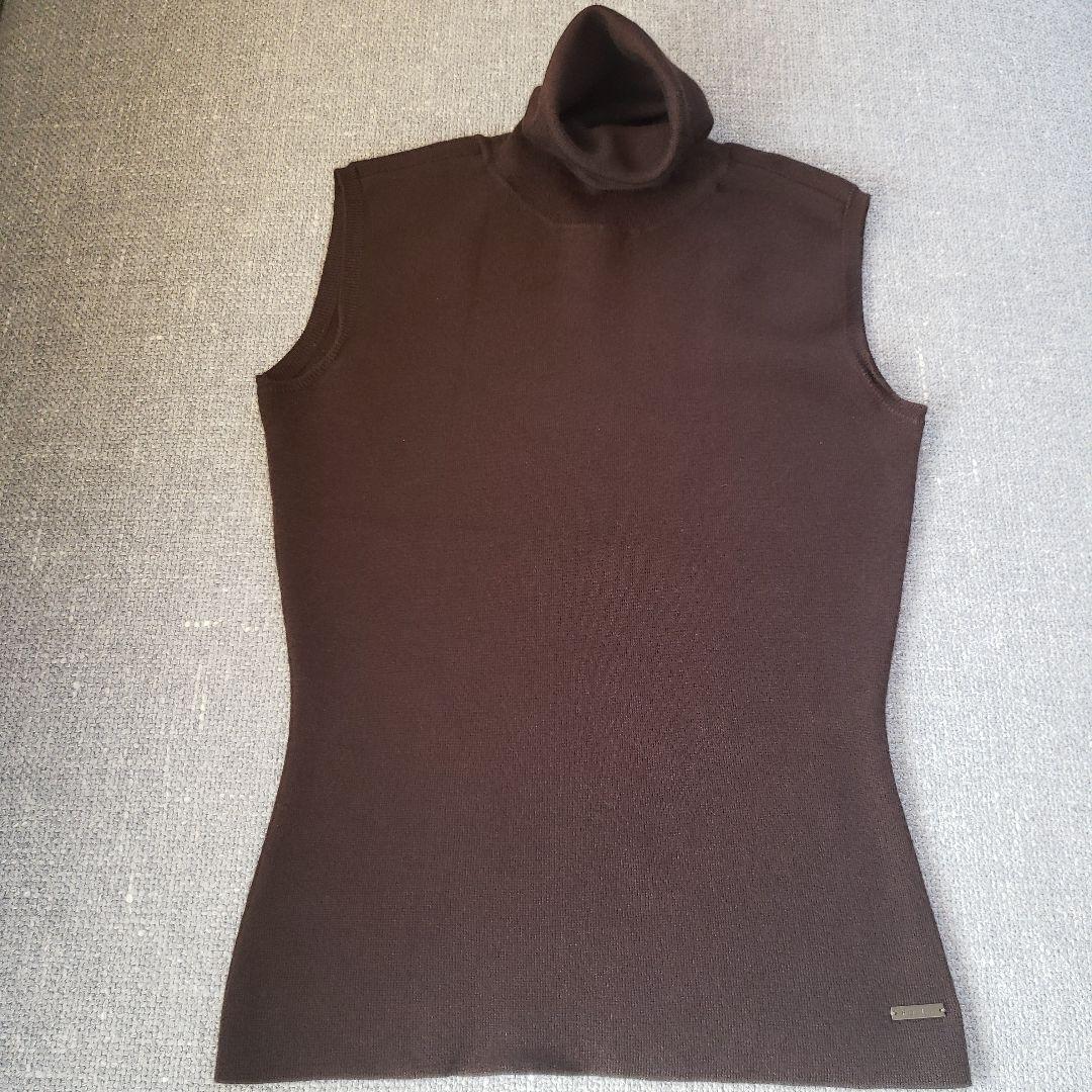 FOXEY　カシミヤシルク　ブラウン　ノースリーブニット