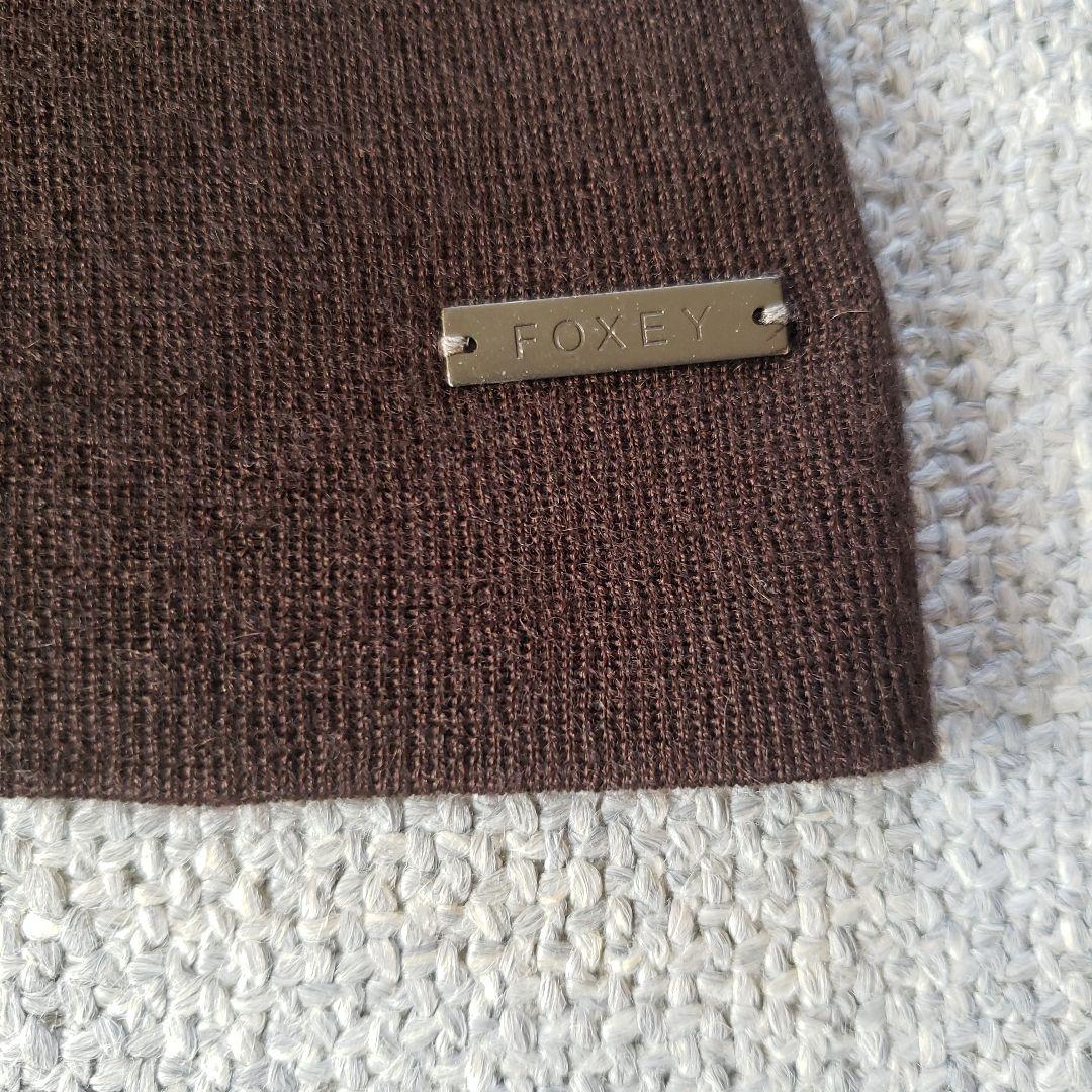 FOXEY　カシミヤシルク　ブラウン　ノースリーブニット