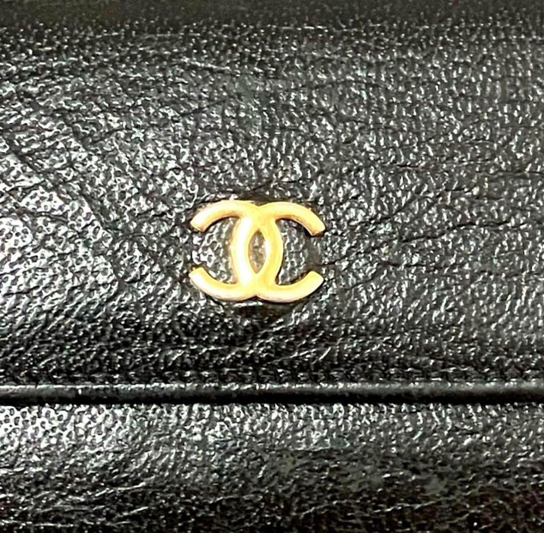 CHANEL シャネル 三つ折り財布 ココマーク ブラック
