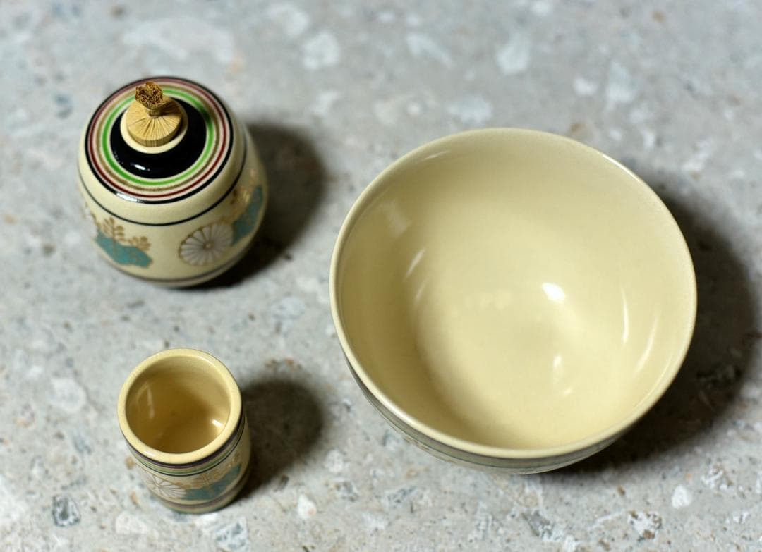 値引き、桑地利休　茶箱仕覆付き1３点　お茶道具／共箱