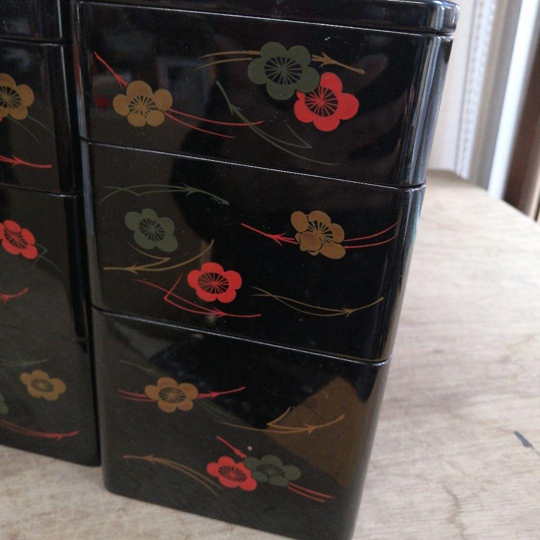 骨董　弁当箱　漆器　木製　重箱　木箱　お盆　セット　松葉に梅