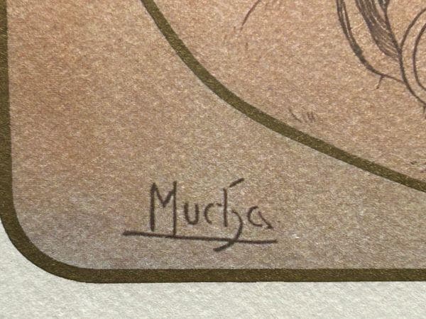 Y【中古品】アルフォンス・ミュシャ 　バラ　ローズ　　薔薇　額縁