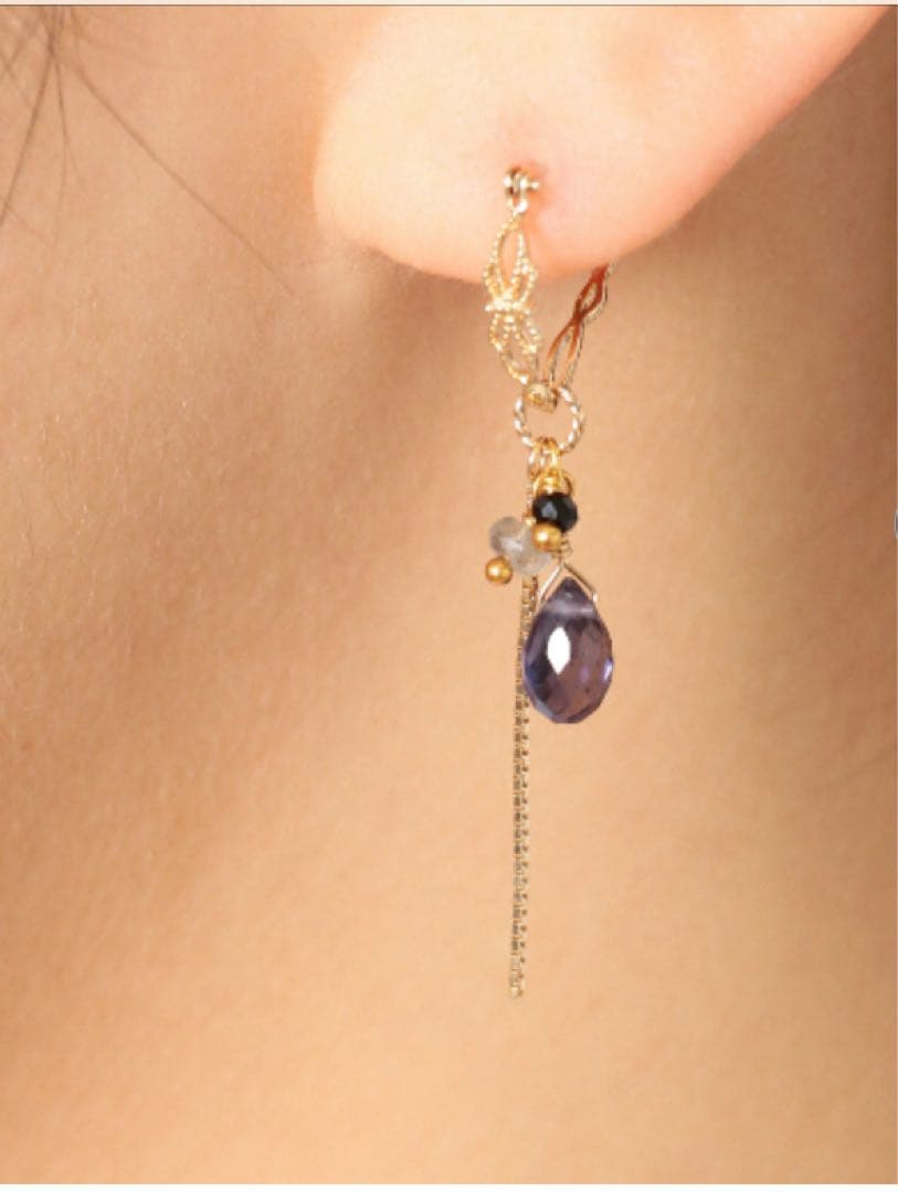 【新品未使用】アガット K10 フープピアス