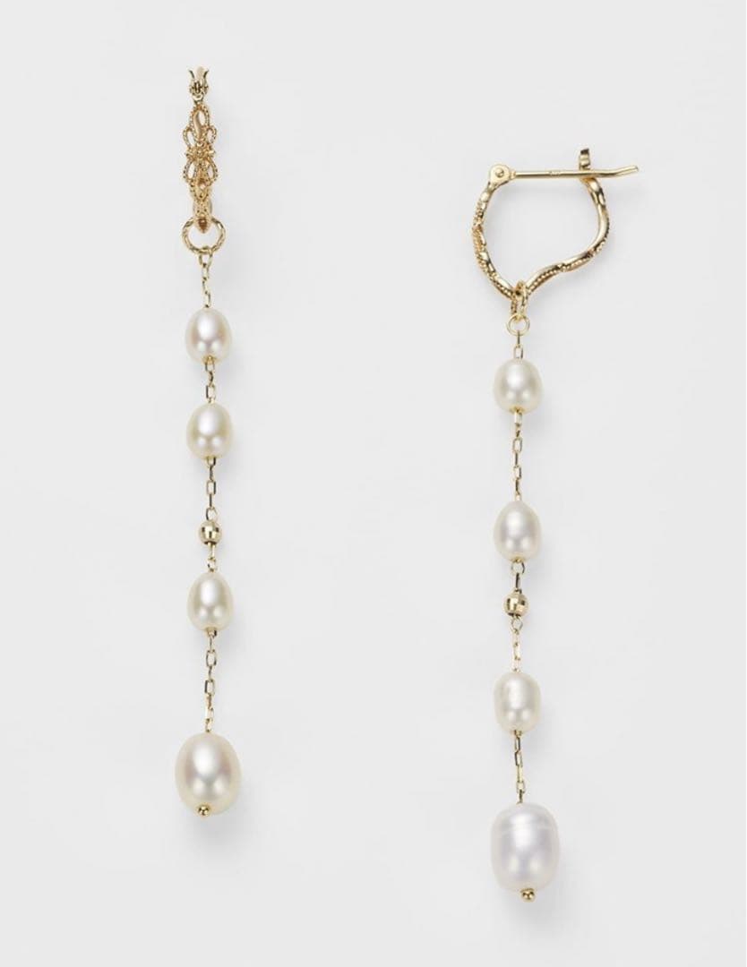 【新品未使用】アガット K10 フープピアス