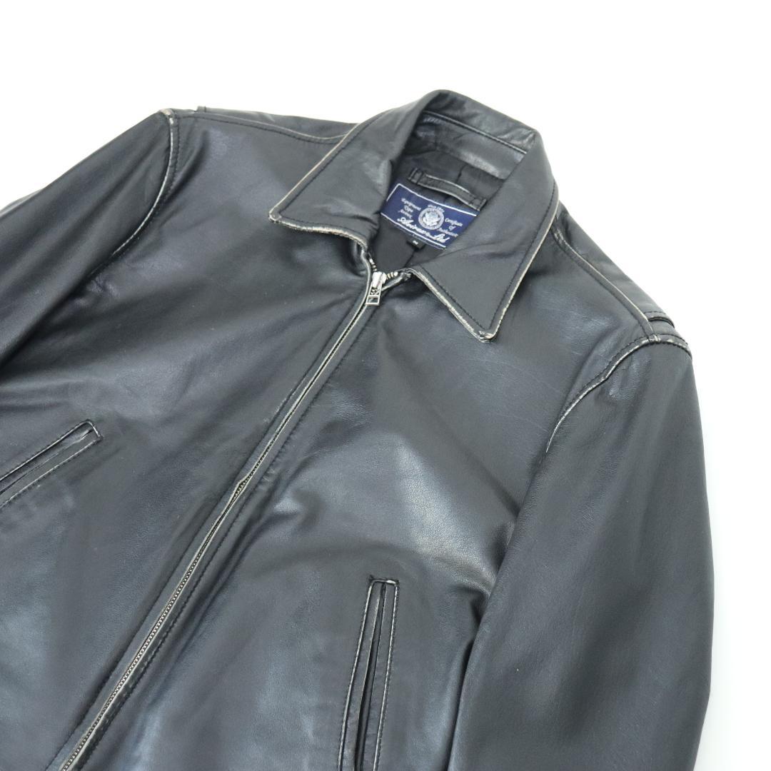 【人気】AVIREX アヴィレックス 襟付きレザージャケット ブラック M